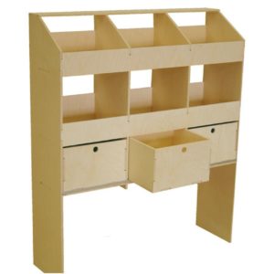 6 pigeon hole unit & 3 drawers - 300mm depth  VL100/C/3 Birch plywood