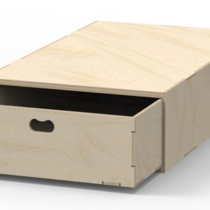 Birch plywood single large floor drawer unit - rearward opening VL200/A Birch plywood