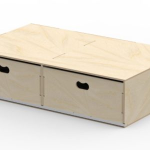 Birch plywood twin floor drawer unit - sideways opening VL200/C Birch plywood